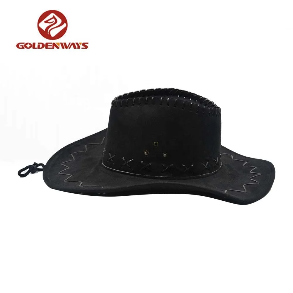 Outdoor Black Men Cowboy Felt Hat Buy Men Cowboy Felt Hat,Cowboy Hat Men,Men Hat Black Product