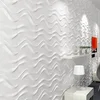 White Color Decorative 3D Wall Panel Wave Moisture-proof Embossed 3D Board Wall For Bedroom 50*50CM Anti-static For Room