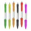 Wholesales plastic clear barrel solid clip chrome plate button soft grip pull out calendar banner multifunction ballpoint pen