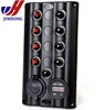 Circuit Breaker Black Switch Panel With Transparent Color Toggle Switch And 12v LED With Digital Voltmeter And Dual USB charger