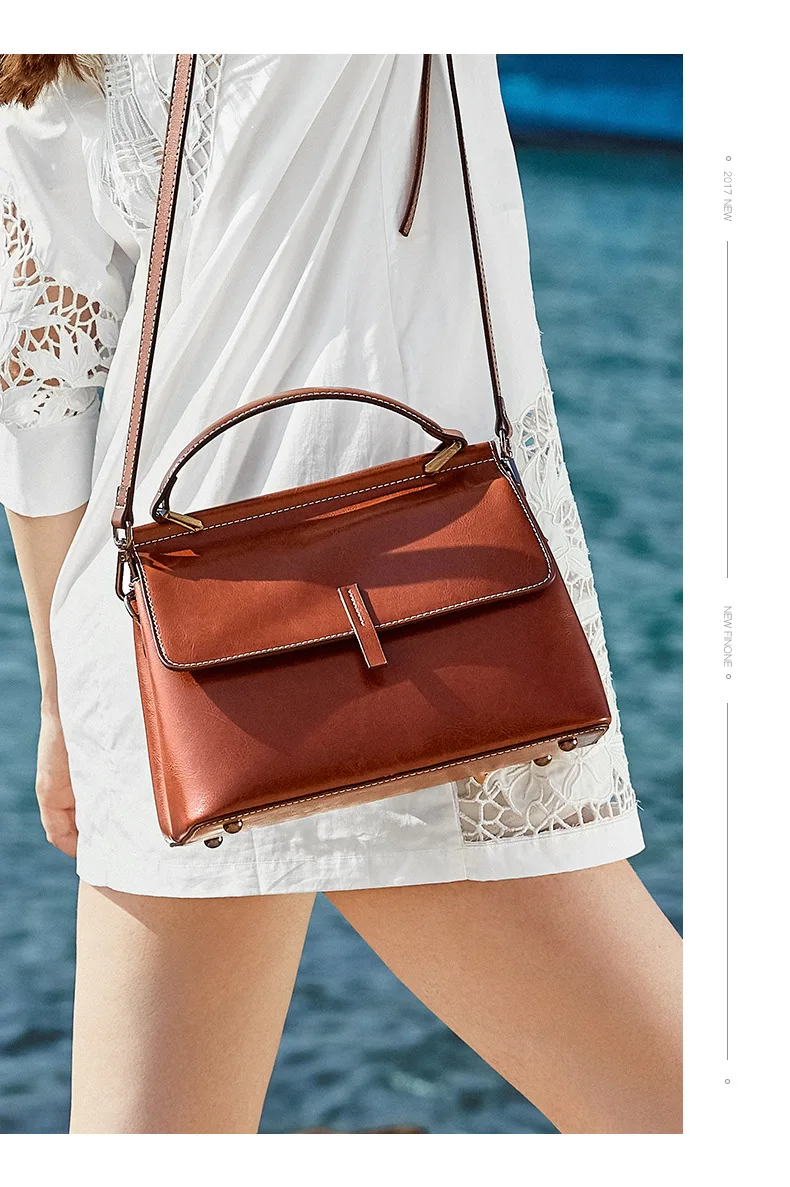 Bolsos de mano TETHYS de piel auténtica, bandolera de hombro Bolsos de mano TETHYS de piel auténtica, bandolera de hombro