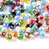 Earth Shaped Plated Crystal Beads Loose Round Glass Bead For DIY Clothing
