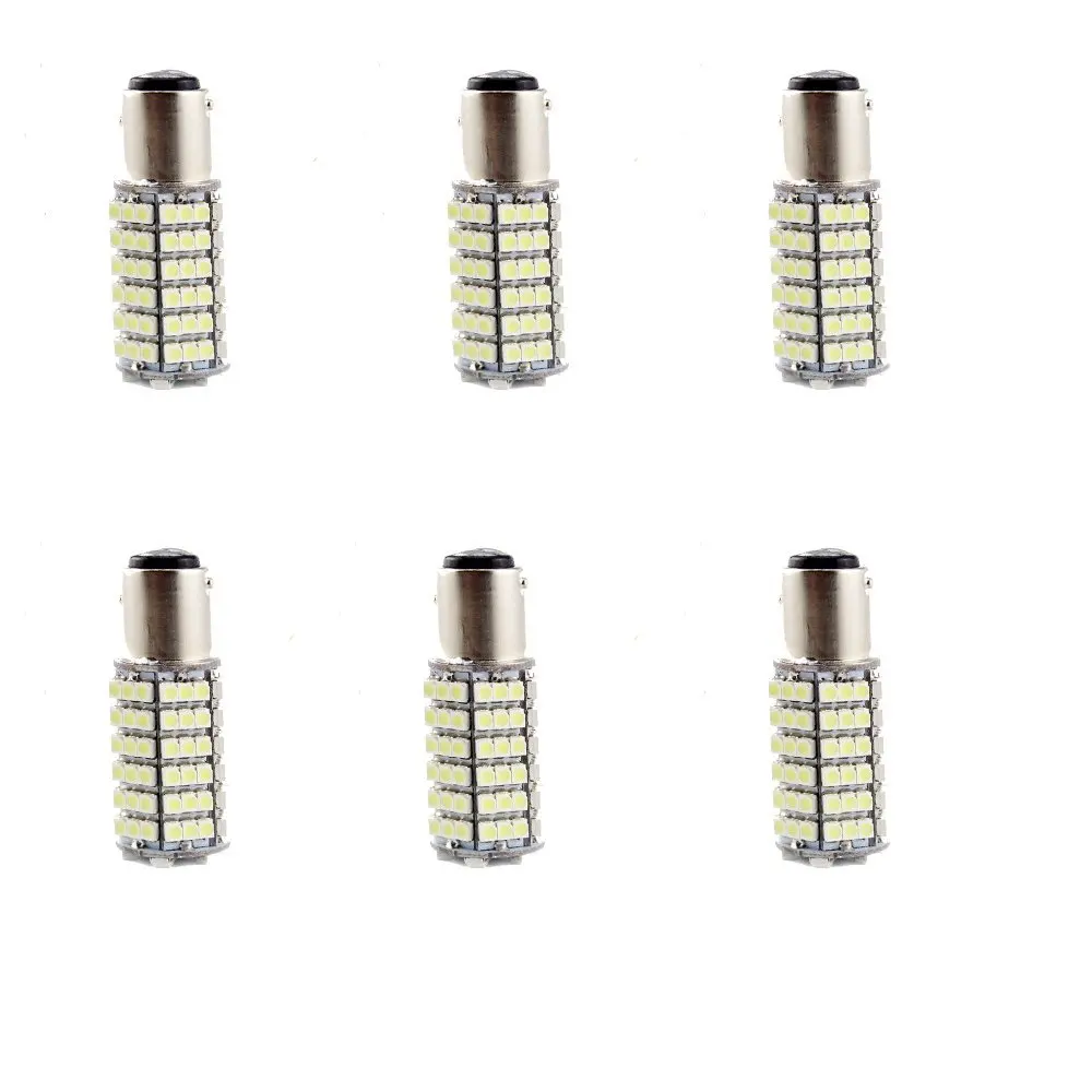Everbright 6-Pack Cool White 1157 BAY15D 1016 1034 1154 2057 2397 Base 3528 120SMD Car LED Bulbs For Turn ,Reserve backup,Stop Brack ,Tail Lights etc(DC-12V)