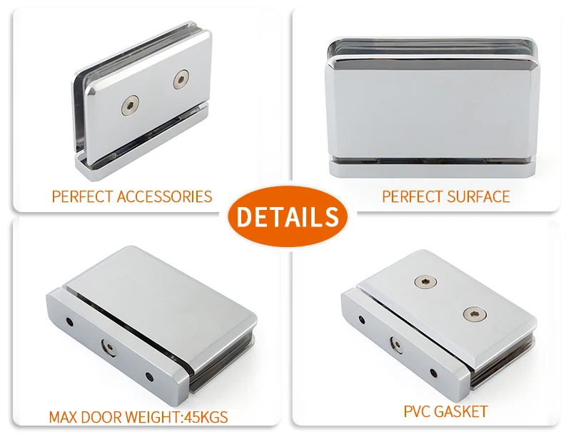 360 Degree Turn Brass Pivot Shower Glass Door Heavy Duty Glass Door