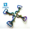 Customized dog coller colorful zinc plated rain bow surface Rainbow color swivel snap hook panic trigger hooks