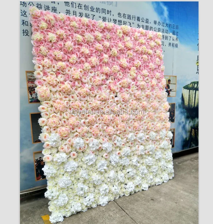 ロマンチックなデザインウェディング背景設定ローズフラワー壁 Buy ローズフラワー壁 結婚式の花の壁 装飾花 Product On Alibaba Com