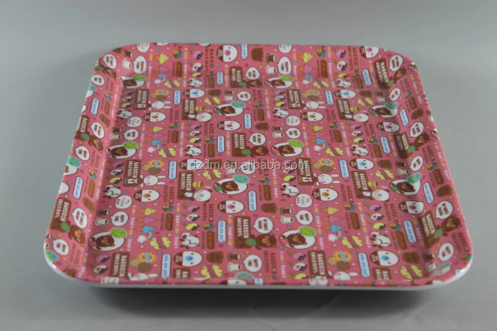 Cartoon Print Melamine Large Serving Tray