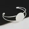 Wholesale 100PC 25MM Pad Adjustable Silver Plated Bangle Cuff Lock Blank Bracelet Bangle with tray