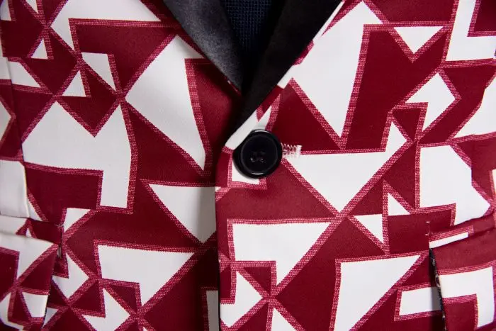 Mens 3 Piece Floral Printed Suits Slim Fit Stylish Prom Tuxedos