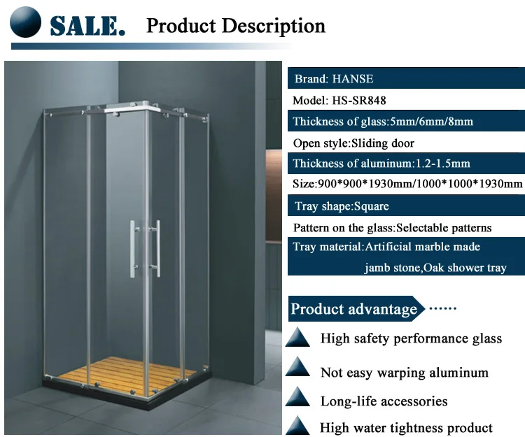 Aluminum Profile Shower Enclosure/glass Portable Shower Enclosure/8mm Shower Room Hssr848 Buy