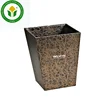 Hotel supplies brown trapezoidal leather waste bin dustbin trash can