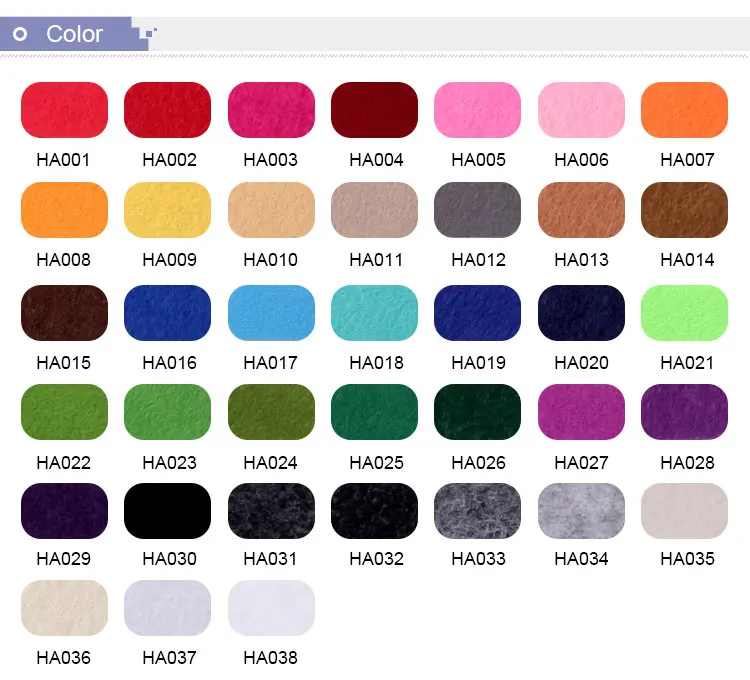 non woven colorful felt fabric roll with customized logo