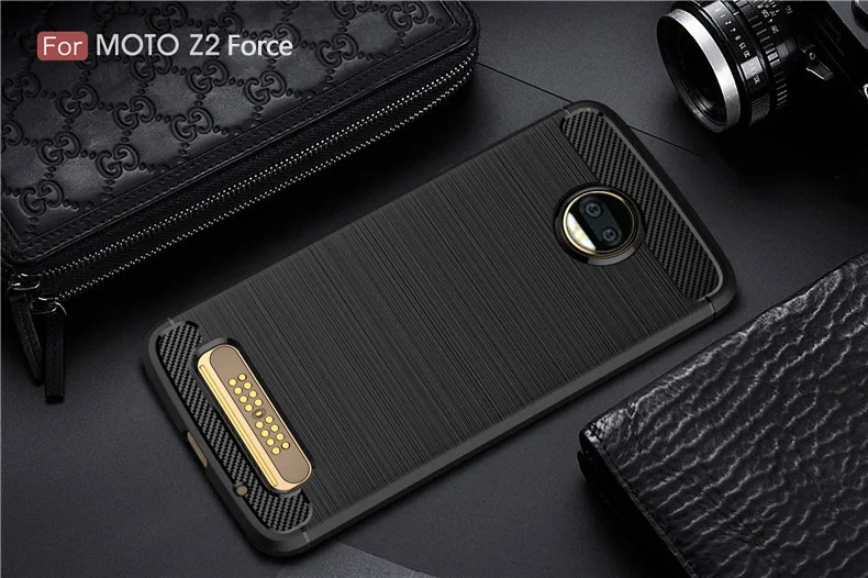 2017 New Arrival Carbon Fiber Tpu case For Moto Z2 Force brushed tpu soft cover For Moto Z2 Force