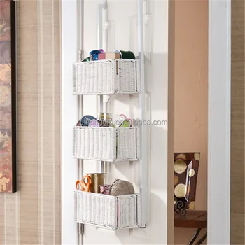 3 Tiers Over The Door Plastic Basket Storage Set Hanging Storage