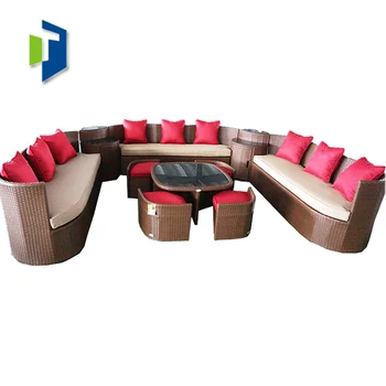 9 Seater Sofa Set Outdoor Rattan U Shaped Sectional 9 Seater Sofa Set Outdoor Rattan U Shaped Sectional