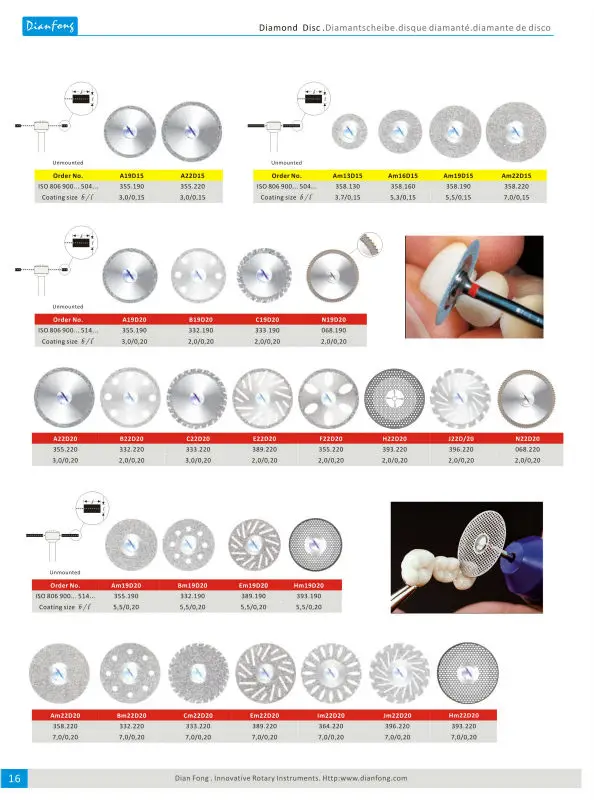 Bm19d20 19mm Flexible Miniature Perforated Dental Full Coated Diamond