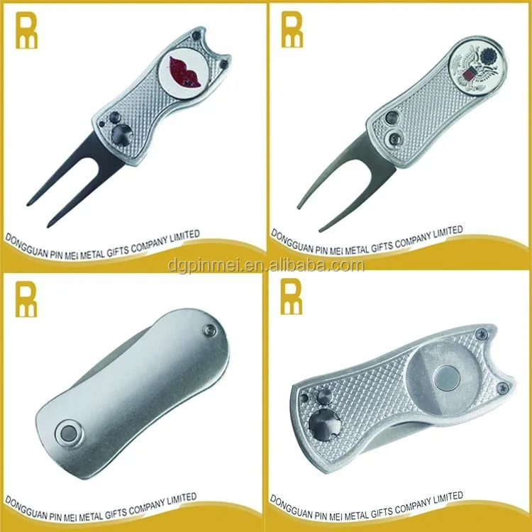 Switchblade Divot Repair Tool/ Pitchfork Stainless Steel Personalized