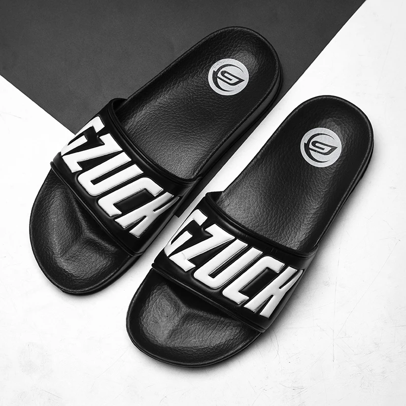 Slippers With Logo Mens Fashion Sandals,Custom Logo Slide Slipper Print ...