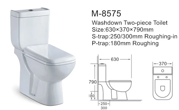 Export to ghana two piece wc toilet , soft close seat cover close couple toilet wc