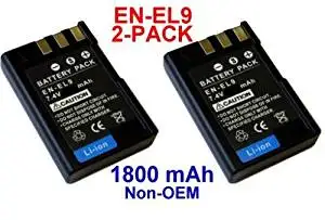 Nextop-2 Packs Nikon EN-EL9 Brand New 1800mAh COMPATIBLE Battery for Nikon D40, D40x, D60