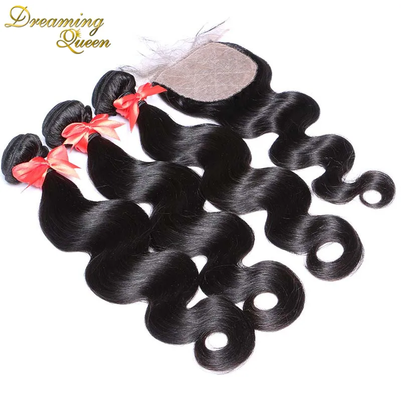 7A Peruvian Virgin Hair With Silk Closure Pervian Virgin Hair Body Wave Silk Base closure and