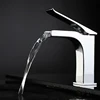 hot sale new design Luxury Style Decoration Deck Mount Chrome Plating Waterfall Bathroom Brass Basin Sink Faucet Taps Tap Mixer