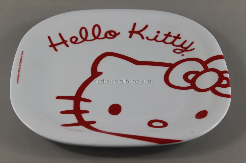 Cute Printing Melamine Square Plates For Kids