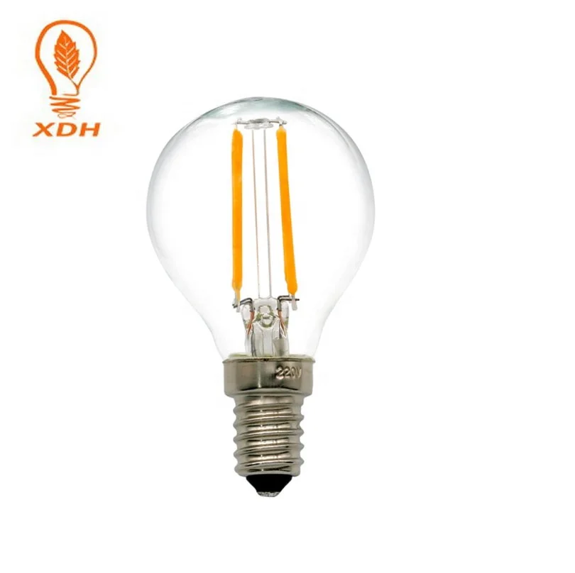 G45 led lamp E14 2W 2700k globe led filament bulb