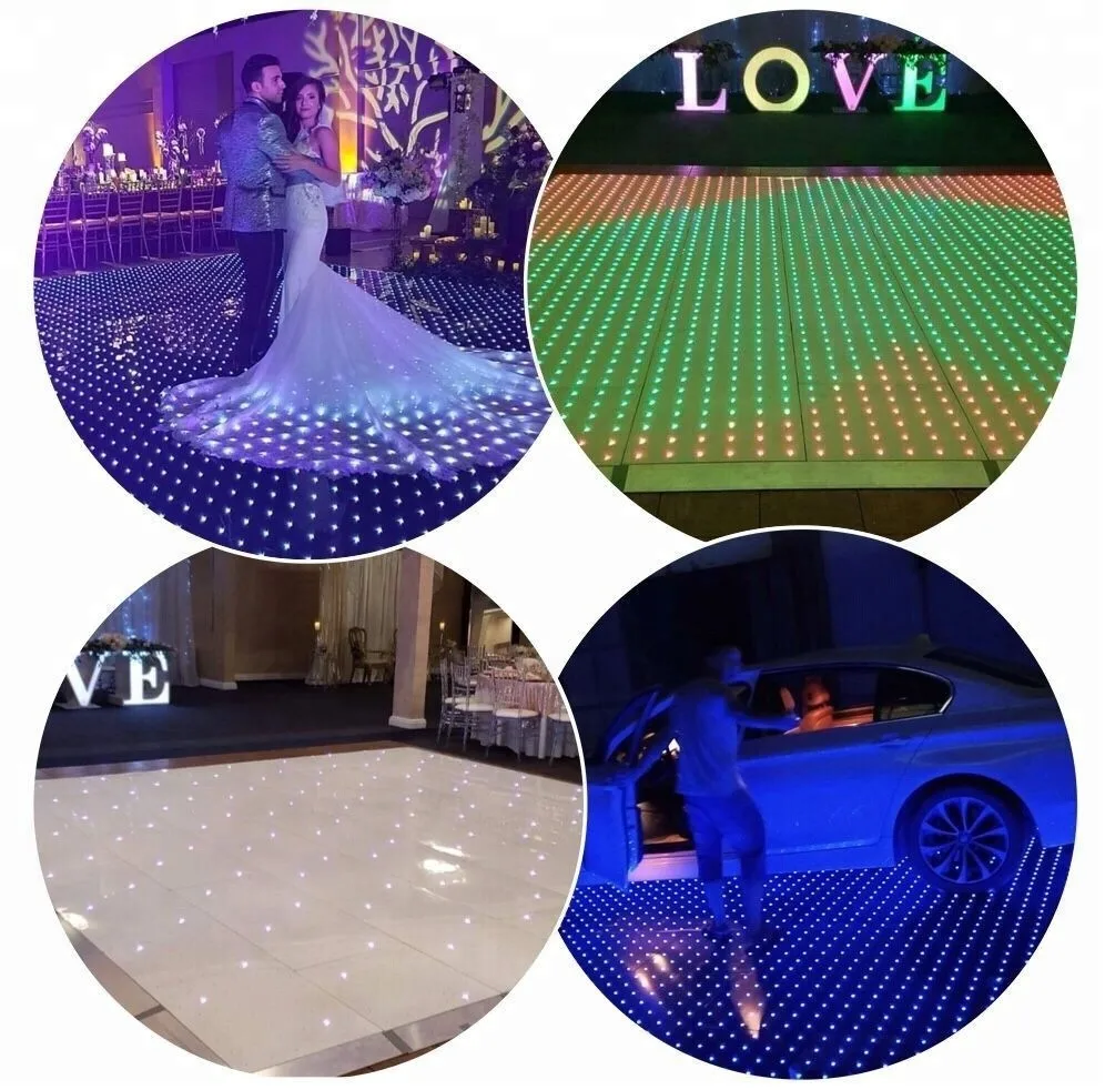 Portable Seamless Light Up Led Video Dance Floor With Twinkling Star
