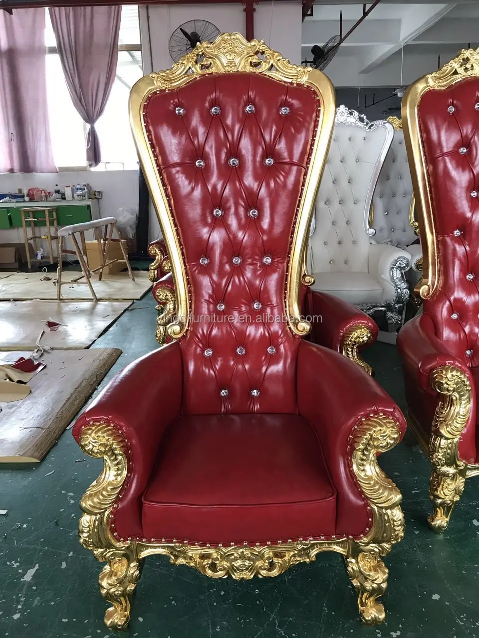 Red High Back King Throne Chairs For Wedding Buy Red King Throne