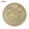 New product personalized dragon pattern antique gold plated zinc alloy coin