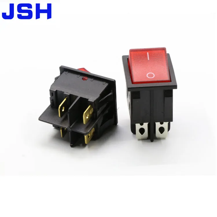 DPDT On-Off-On Latching Rocker Switch 6 Pins  15A 250VAC colour Light. 