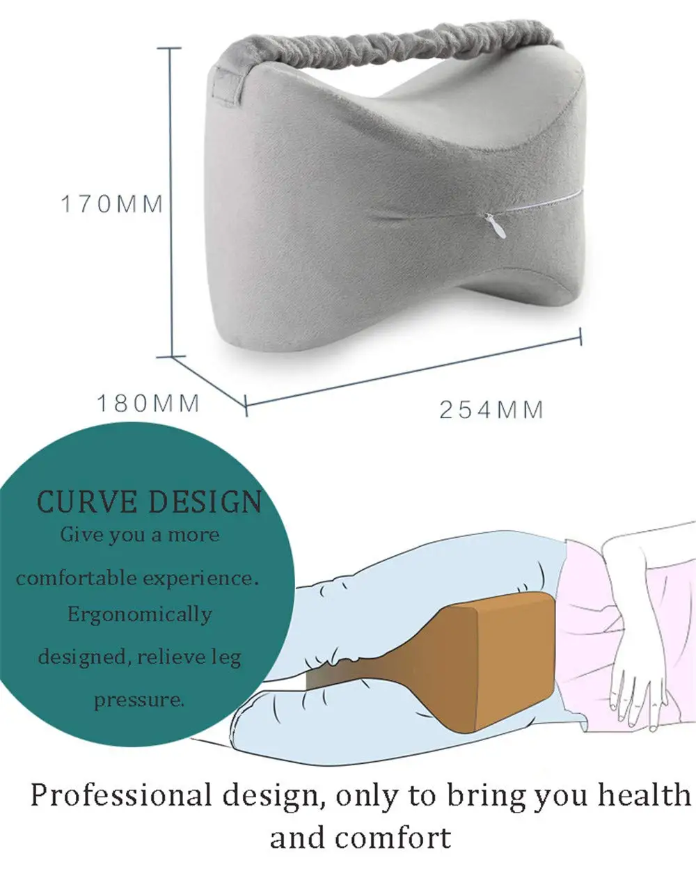 Memory Foam Pillow With Leg Strap For Sciatica,Pregnancy,Carpal Tunnel,Back,Knee Hip Pain Pillow