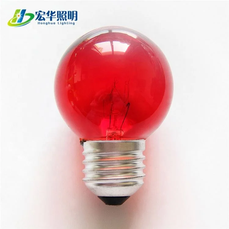 G50 40W E14 ball colorful glass globe type frosted incandescent bulb for decoration