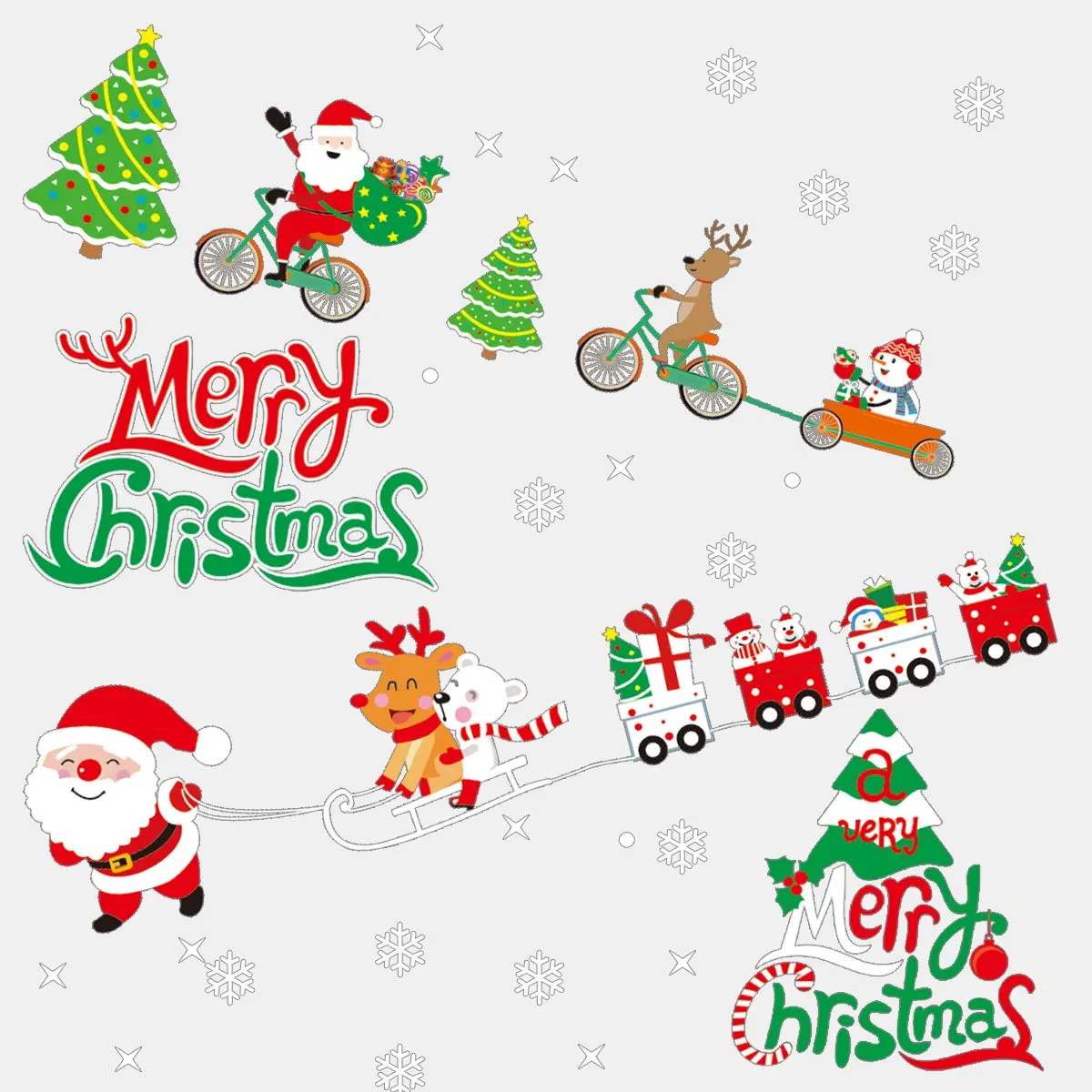 Get Quotations · [2 Packs] 25" x 49" Christmas Window Clings Decal Stickers
