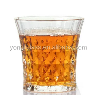 260ml shining diamond whiskey glass noble Crystal whisky glass with horn mouth