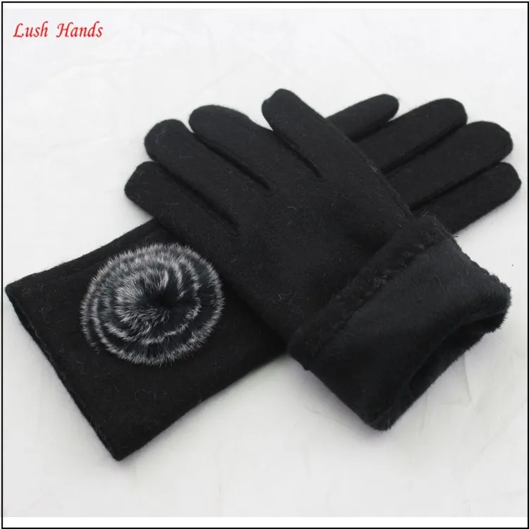 Wholesale price ladies wool gloves buld woolen gloves fashion wool dress gloves