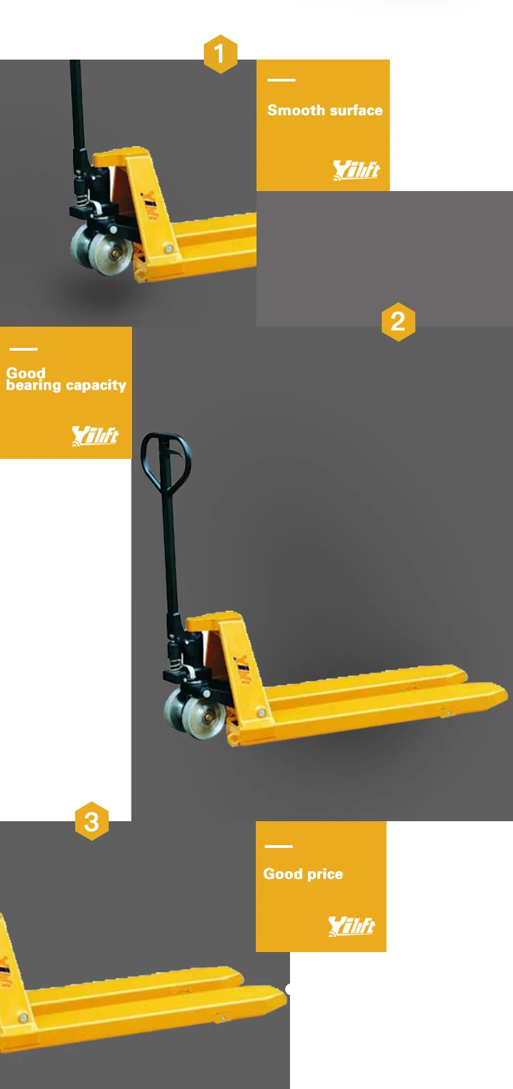 Yilift Heavy Duty Hand Pallet Trucks And Trolleys Trucks 5000kg