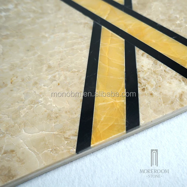 Latte Mármol Color Beige laminado Suelo de Mármol Azulejos Chorro de