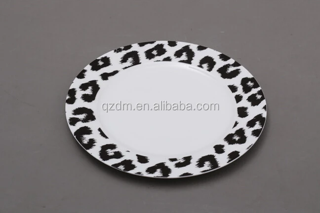 Popular Leopard Print Melamine Round Plates