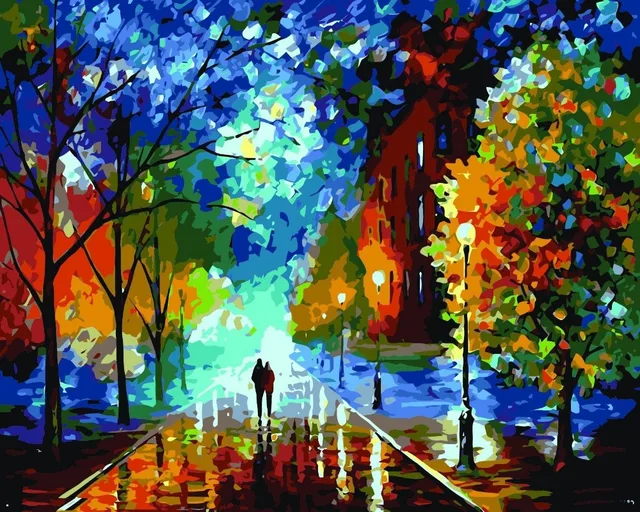New DIY Acrylic Paint By Number Kit PBN Art Painting On