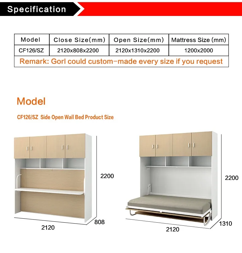 Gorl Horizontal Folding Bunk Wall Bed Folding Malaysia Folding Wall Bed