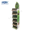 Flat packing 6 layers cardboard floor standing tea leaves bag display shelf