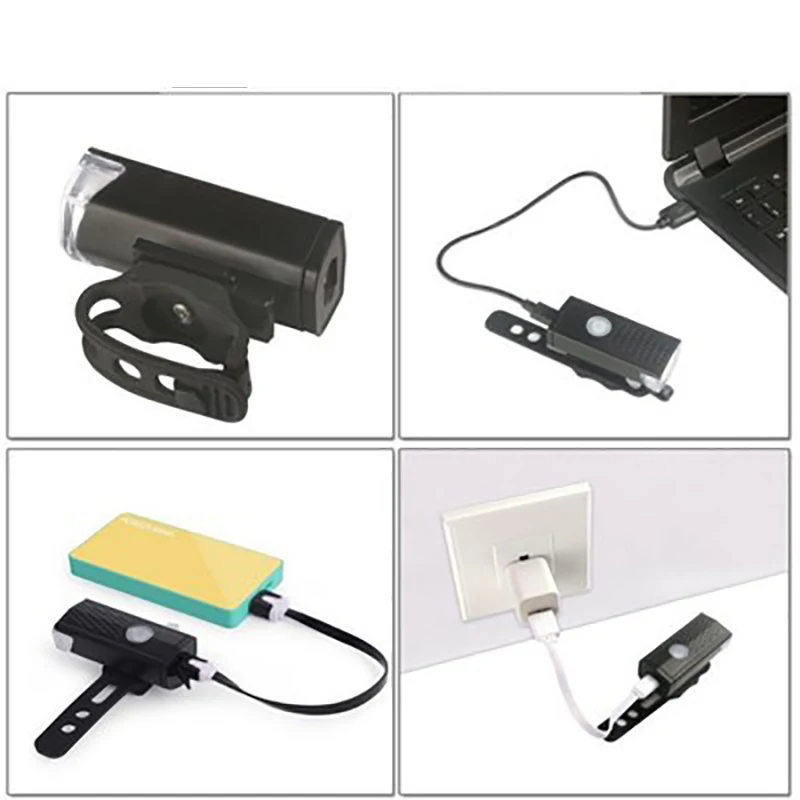 USB Rechargeable Powerful Bicycle Led Light Battery Warning Waterproof Front Bike Light