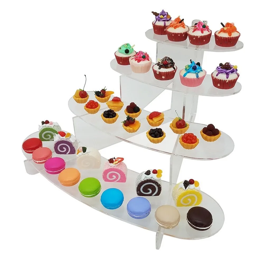 Wholesale Custom Transparent Acrylic Cupcake Stand Dessert Buffet
