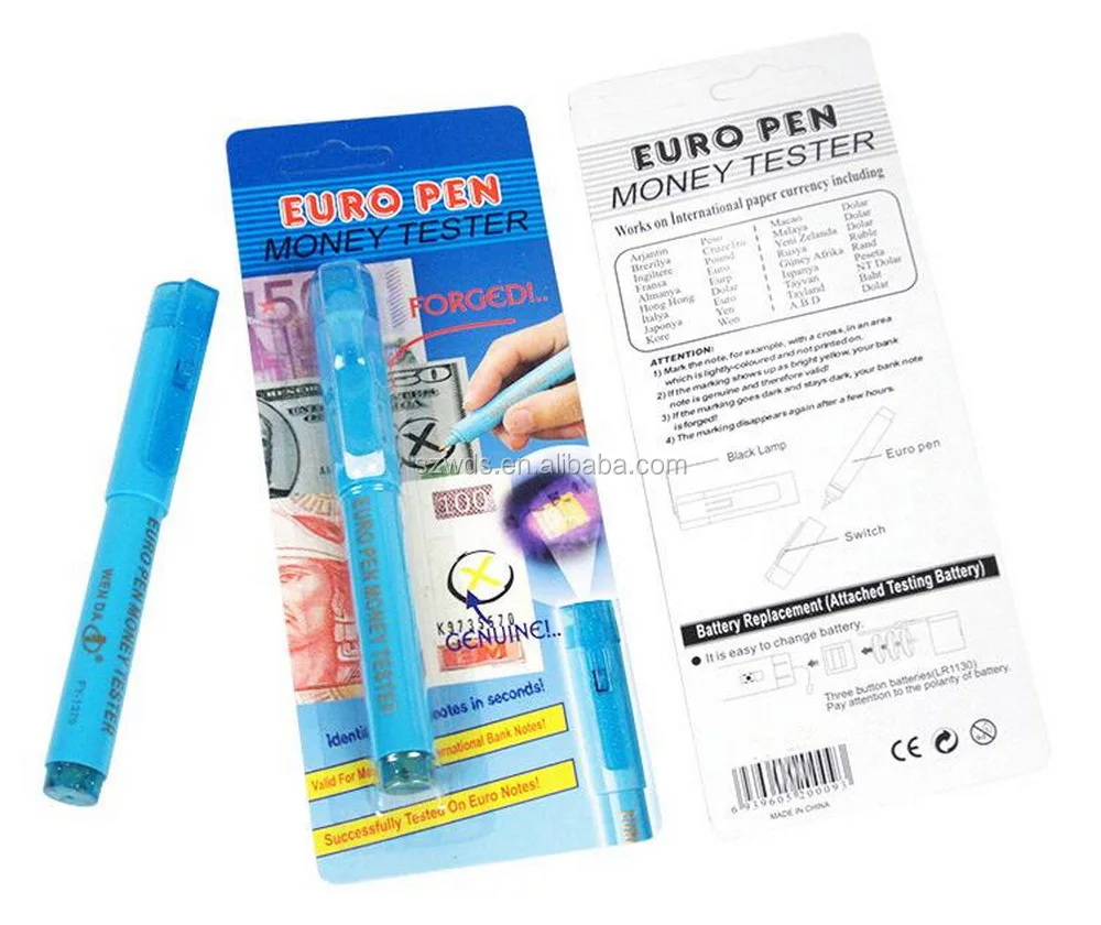 2 in 1 UV money tester checker marker pen counterfeit fake cash notes light UVPN 