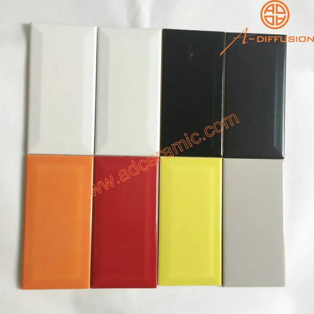 Zwarte spiegel afgeschuinde metro tegels 75x150mm 3x6 inch tegels ...