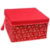 Large Canvas Storage Bins Stackable Christmas Red Fabric Storage Cubes