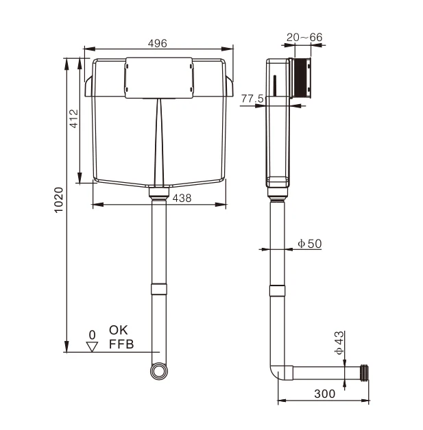Top Grade Plastic Toilet Flush Tank,Concealed Flush Tank,Toilet Flush