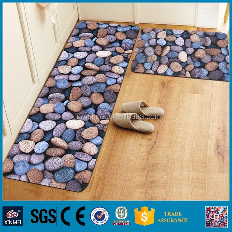 Printed Brushed Fabric Pvc Vinyl Floor Cobble Stone Carpet Pebble ...